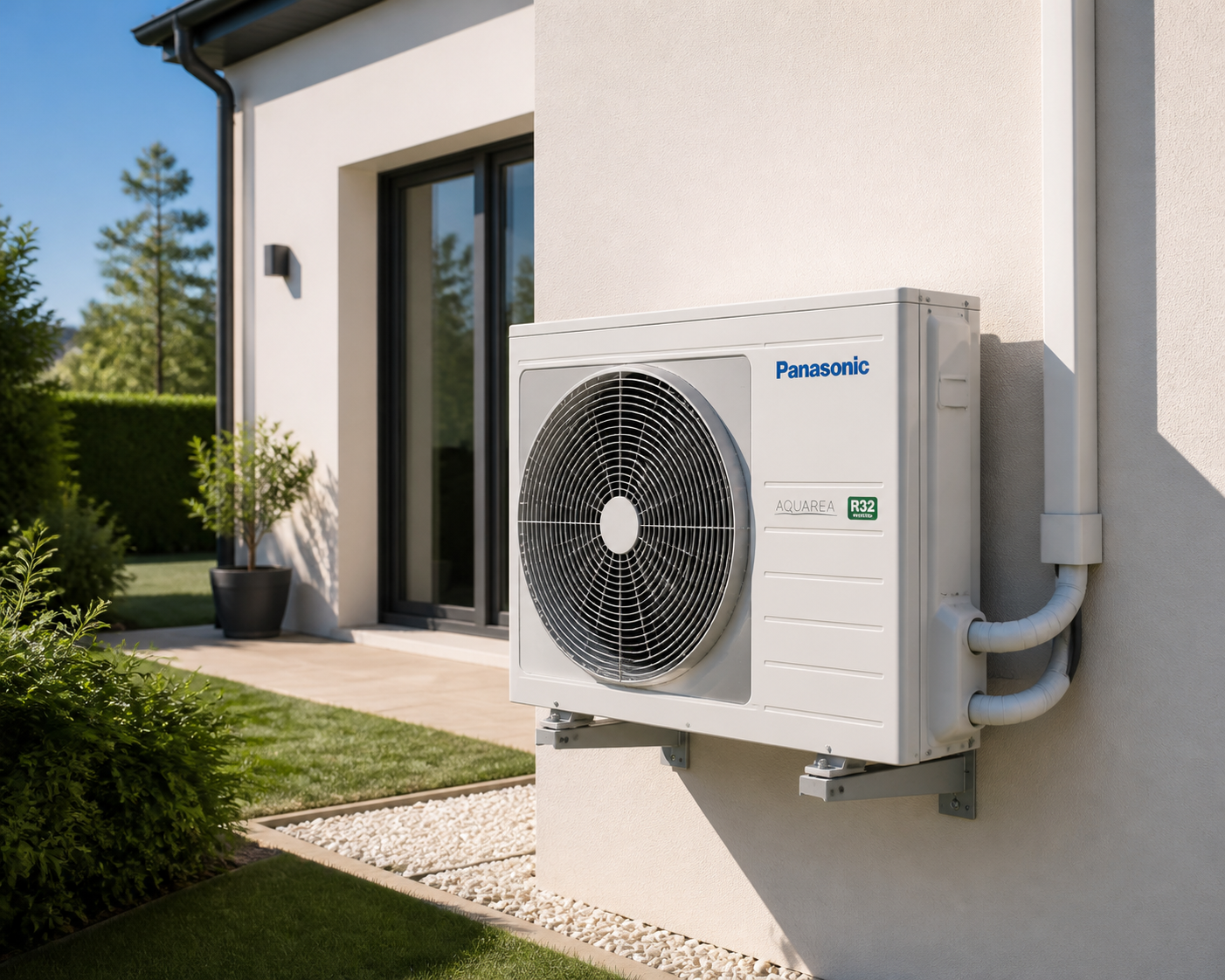 Installation PAC sur façade de maison individuelle — MPRénovation