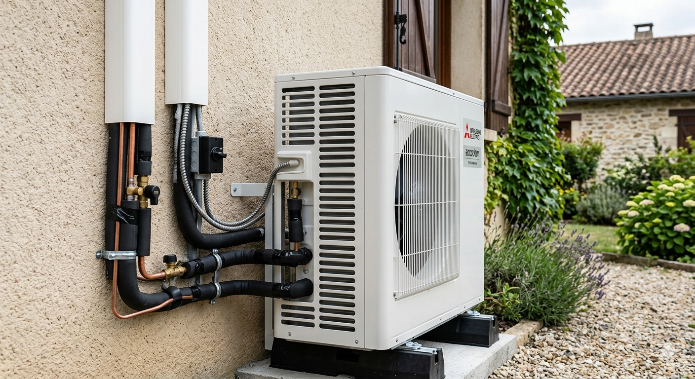 Unité extérieure pompe à chaleur air/eau installée — MPRénovation